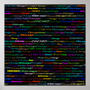 Póster Poster Chicago Text Design I