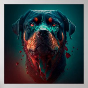 Póster Poster chien rottweiler
