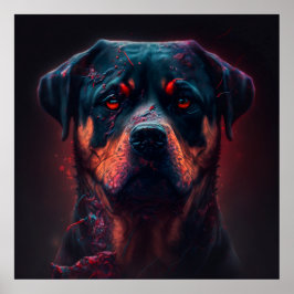 Póster Poster chien rottweiler