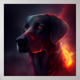 Póster Poster chien rouge