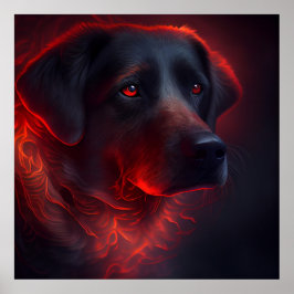 Póster Poster chien rouge