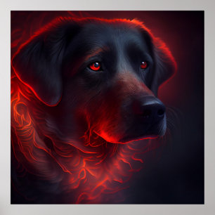 Póster Poster chien rouge
