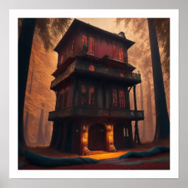 Póster Poster Chinese maison illustration Matt 