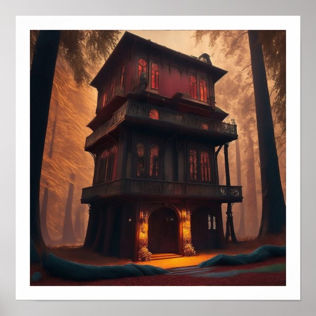 Póster Poster Chinese maison illustration Matt  (Frente)