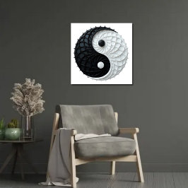 Póster Poster chino de la Dualidad Energética Yin Yang