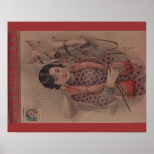 Póster Poster chino de la postal del vintage