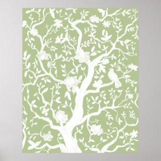 Póster Poster Chinoiserie verde de 24 x 30 pulgadas