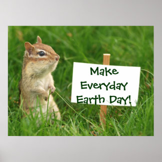 Póster Poster Chipmunk del Día de la Tierra