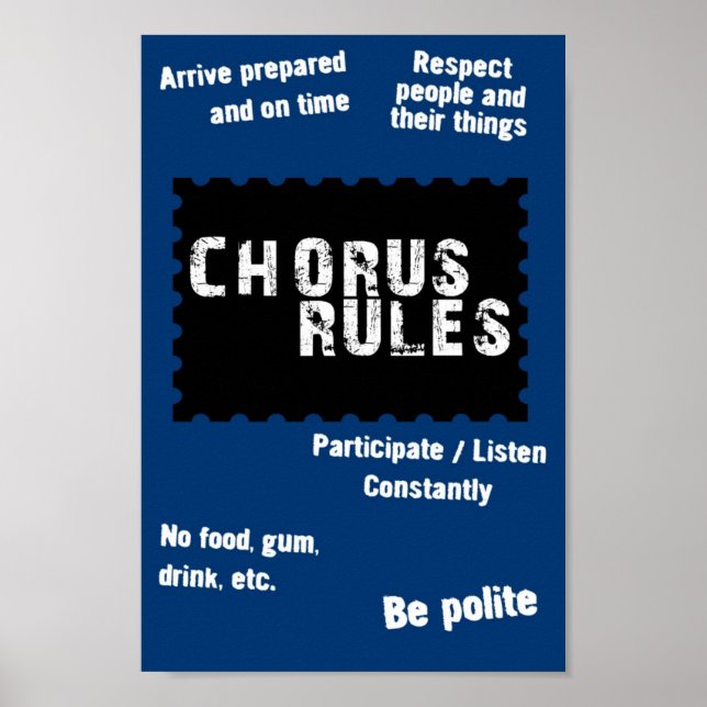 Póster Poster Chorus Rules (Frente)