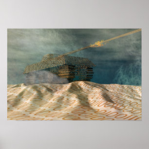 Póster Poster cibernético de la guerra