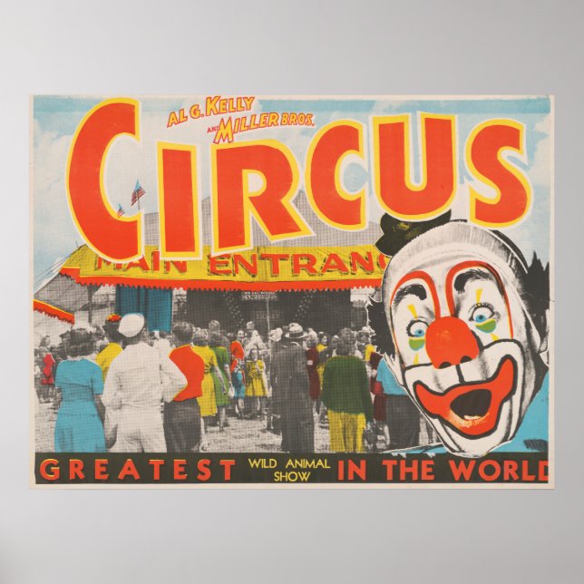 Póster Poster Circular De Personas Que Entran En La Gran  (Frente)