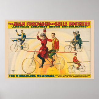 Póster Poster Circus Mostrando Los Jinetes De Bicicletas 