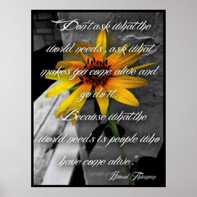 Póster Poster, Cita de Sunflower Howard Thurman (Frente)