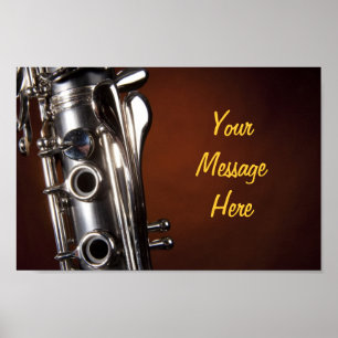 Póster Poster Clarinet con mensaje personalizado