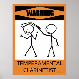 Póster Poster Clarinetista Temperamental de Aviso