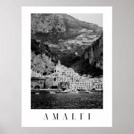 Póster Poster clásico de Amalfi blanco y negro
