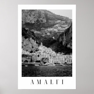 Póster Poster clásico de Amalfi blanco y negro