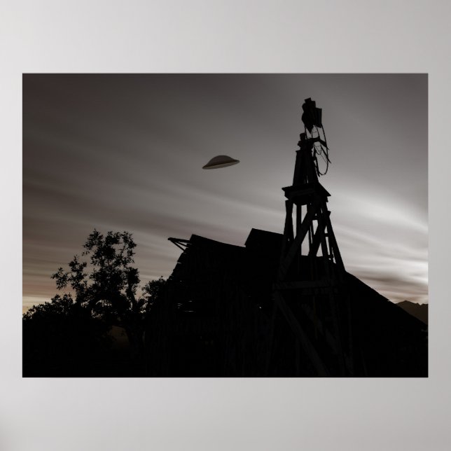 Póster Poster clásico de Domed Saucer (Frente)