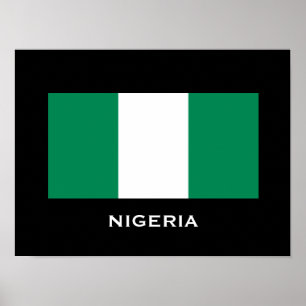 Póster Poster clásico de la bandera de Nigeria