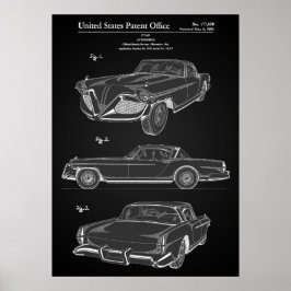 Póster Poster clásico de patentes de coches