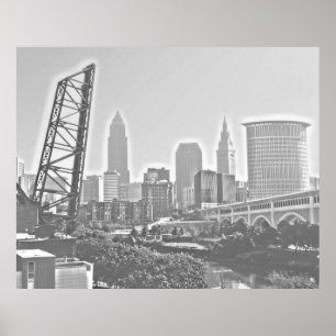 Póster Poster Clásico de Vista del Río Cleveland