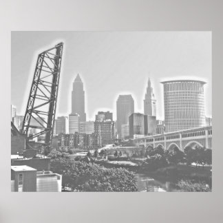 Póster Poster Clásico de Vista del Río Cleveland