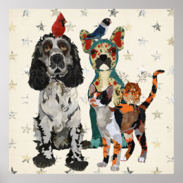 PÓSTER POSTER CLAWS, PAWS & FEATHERS