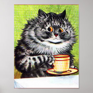 PÓSTER POSTER COFFEE CAT LOUIS WAIN