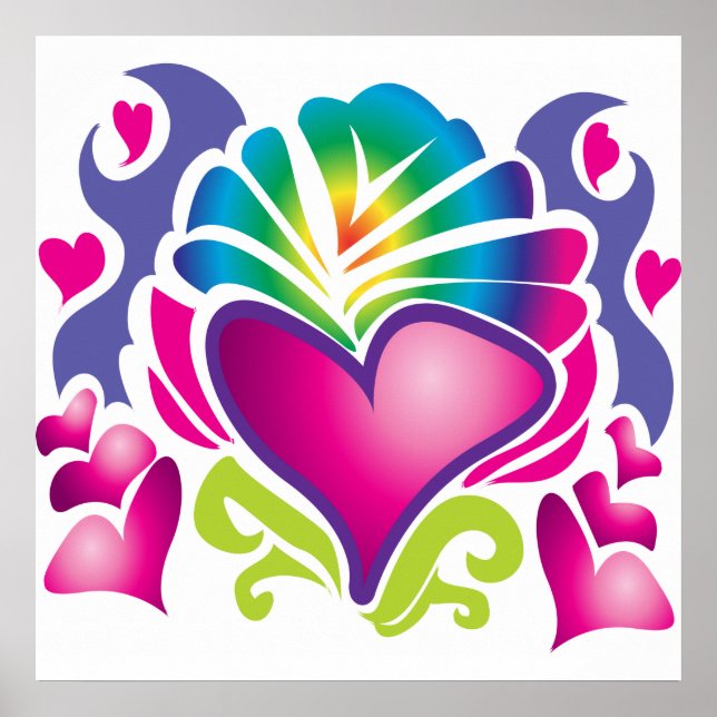 Póster Poster Colassal del corazón pop (Frente)