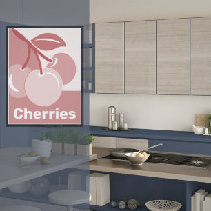 Póster Poster colgante de la pared de cocina de cerezas r