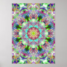 Poster colorido de Dreamy Mandala Psychedelic