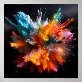 Póster Poster colorido de explosión de pintura abstracta