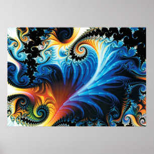 Póster Poster colorido del fractal