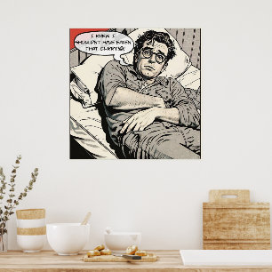 Póster Poster cómico de Curry Eating 1950