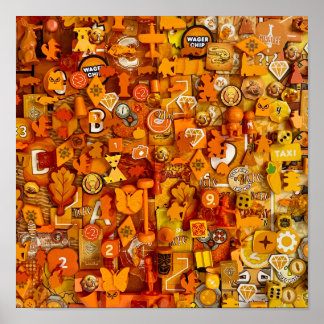 Póster Poster: Componentes de juego de tablero Naranja