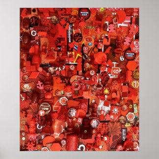 Póster Poster: Componentes de juegos de tablero rojo