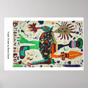Póster Poster con amenaza triple