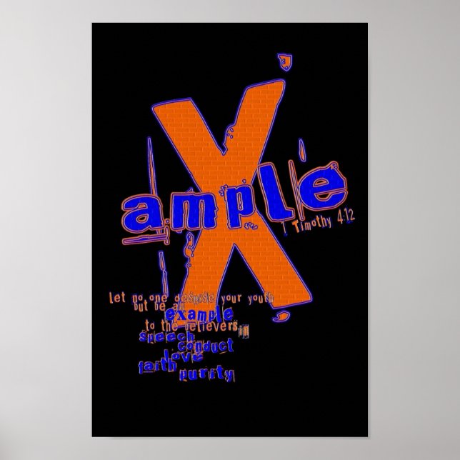 Póster Poster con amplitud X (Frente)