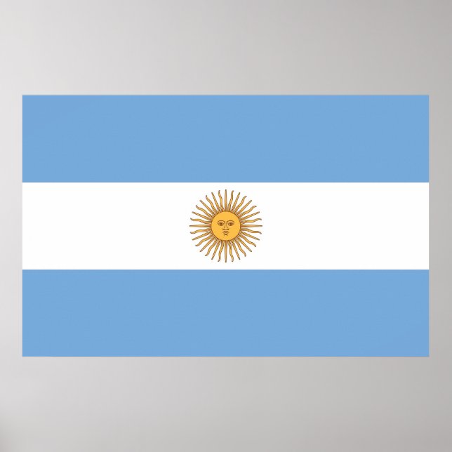 Póster Poster con bandera de Argentina (Frente)