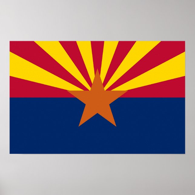 Póster Poster con Bandera de Arizona, EE.UU. (Frente)