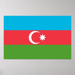 Póster Poster con bandera de Azerbaiyán