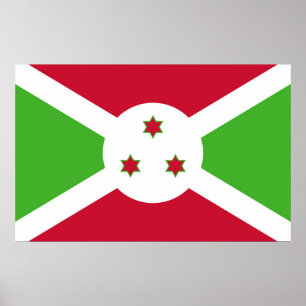 Póster Poster con bandera de Burundi