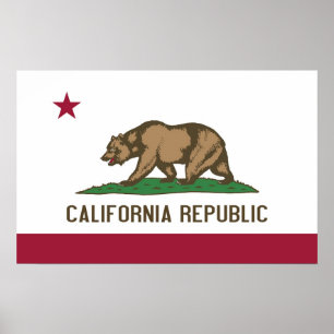 Póster Poster con Bandera de California, EE.UU.