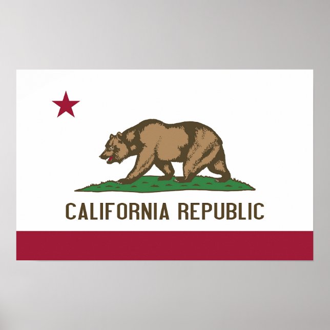 Póster Poster con Bandera de California, EE.UU. (Frente)
