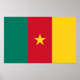 Póster Poster con bandera de Camerún