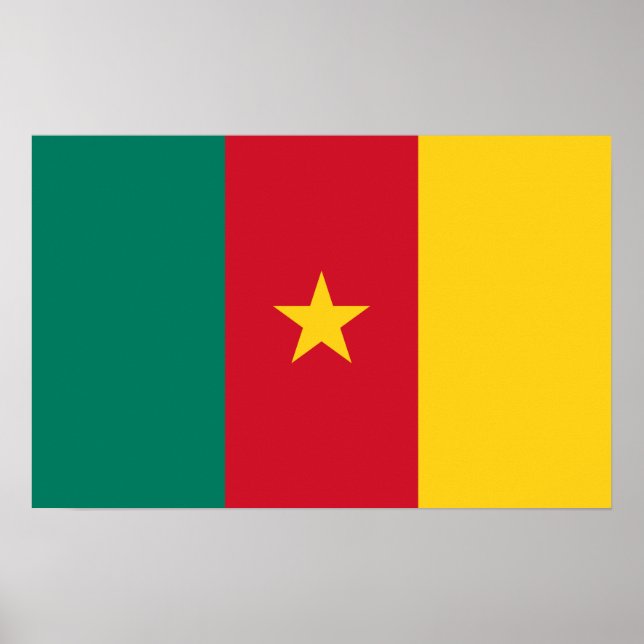 Póster Poster con bandera de Camerún (Frente)