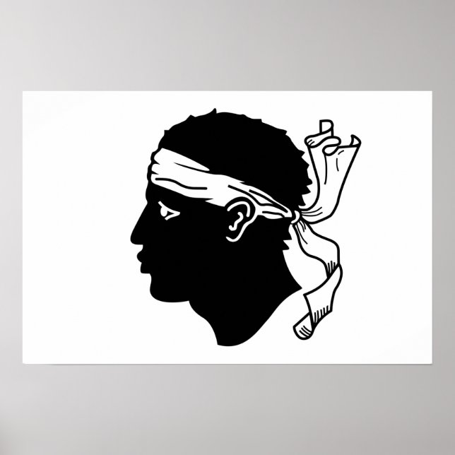 Póster Poster con bandera de Córcega, Francia (Frente)
