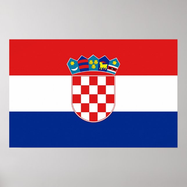 Póster Poster con bandera de Croacia (Frente)