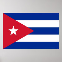 Poster con bandera de Cuba