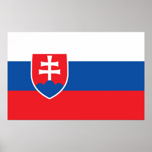 Póster Poster con bandera de Eslovaquia